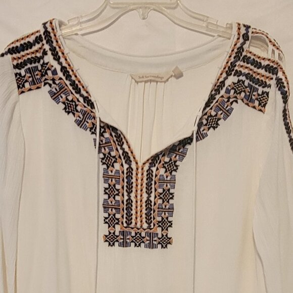 Soft Surroundings Tops - Soft Surroundings white gauze flowy tunic blouse - size XL